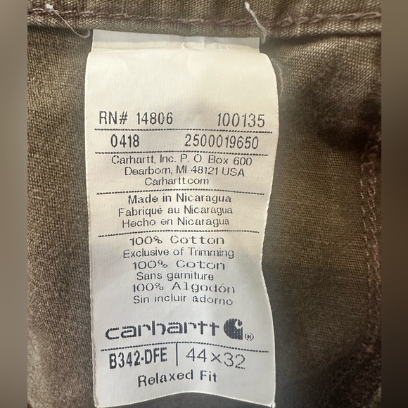 Carhartt Relaxed Fit Cargo Pants-Brown-Size 44x32 - Picture 5 of 5
